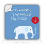 Square Stickers Thank You To Join His 1st Birthday 3" Square Sticker