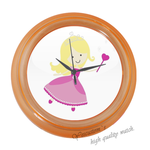 Round Clocks Little Princess  Happy Family Blue Elegant Wall Clock