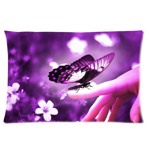 Purple Butterfly Rectangle Pillow Case Rectangle Pillow Cases 16*24(two