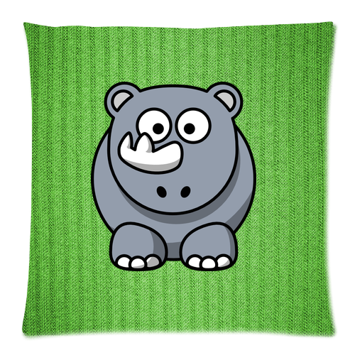 Cute baby rhino Pillow Case Custom Zippered Pillow Case 18