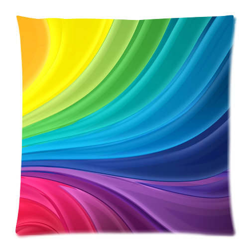 Rainbow Pillow Case Custom Zippered Pillow Case 18"x18"(two sides)