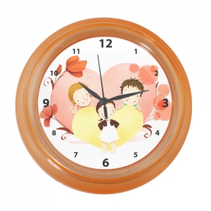 Happy Family Blue Elegant Wall Clock