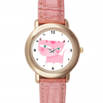 Pink Leather Alloy High-grade Watch Model201