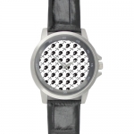 Black Leather Alloy High-grade Watch Model202