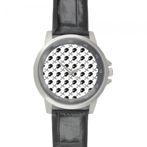 Black Leather Alloy High-grade Watch Model202