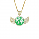 Wings Gold Photo Pendant with Rope Chain