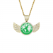 Wings Gold Photo Pendant with Rope Chain