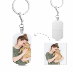 Engraved Stainless Steel Photo Dog Tag Keychain