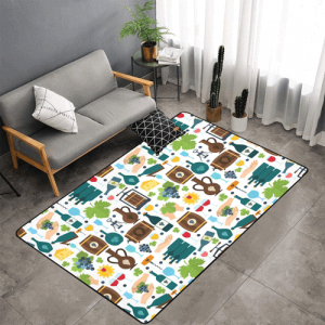 Area Rug with Black Binding 84*60 inch