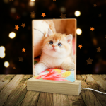 Acrylic Photo Frame with Colorful Light Base(Rectangle)