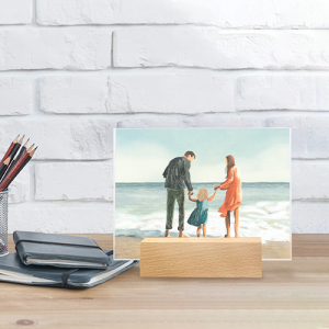 Acrylic Photo Frame with Wooden Stand 6"x4"