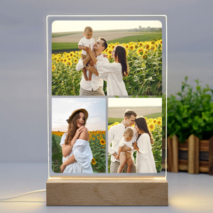 Square Acrylic Photo Panel with Light Base